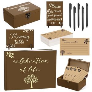 Tosstuki Celebration of Life Guest Book Funeral Memory Cards, Tree  of Life